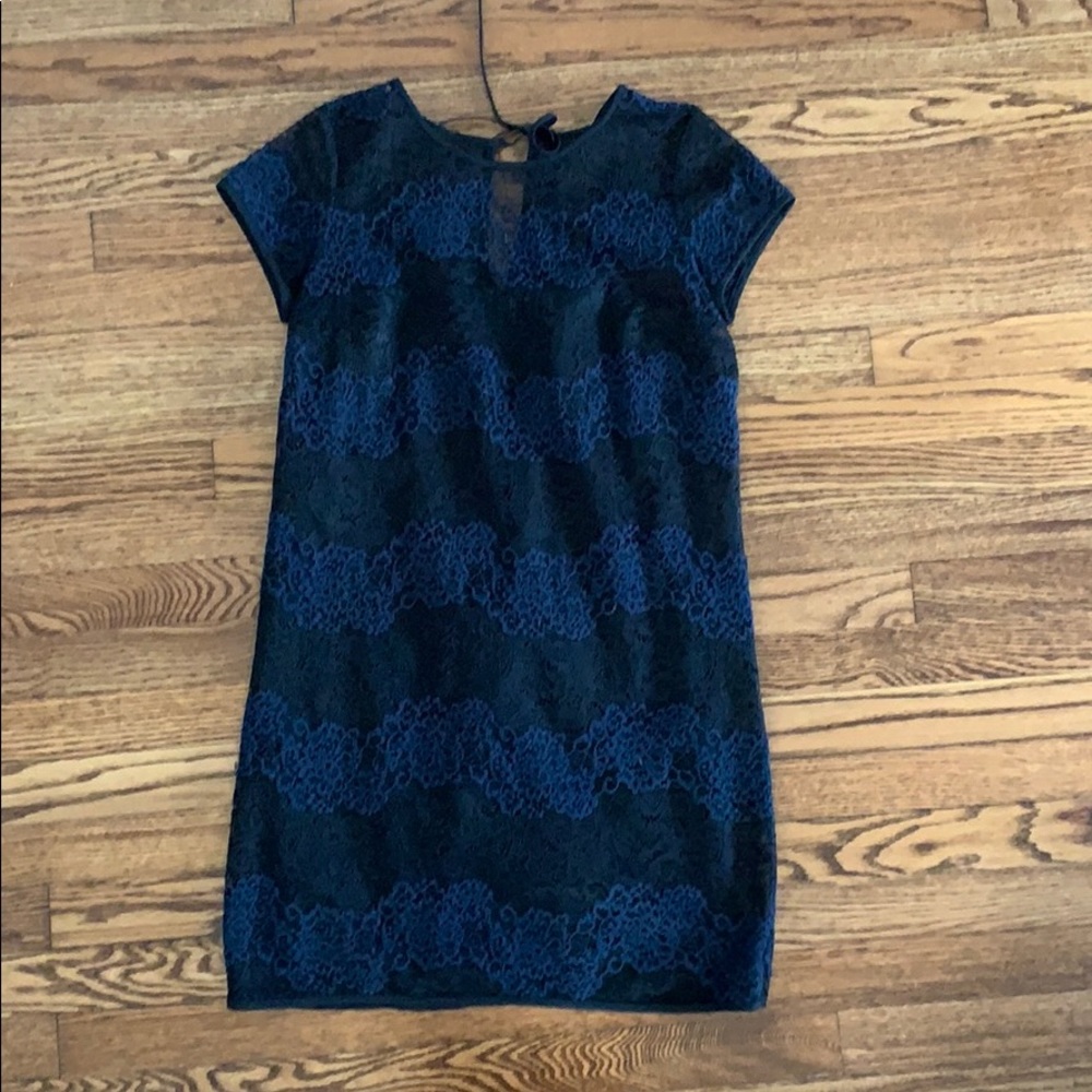 Black and Blue LOFT Lace Dress